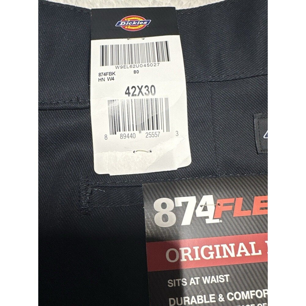 Dickies 874 Men’s Flex Work Pants - Black, Size 42/30 0112 - Picture 8 of 12